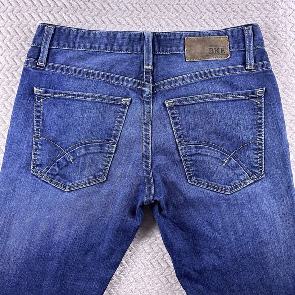 BKE Aaron Jeans Mens Size 30R 30x32 Blue Slim Fit Stretch Wiskered Denim - Picture 12 of 14